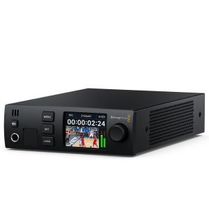 compact professional video converter with front-panel LCD, control buttons, and multiple SDI, IP, and reference connections for up, down, and cross conversion