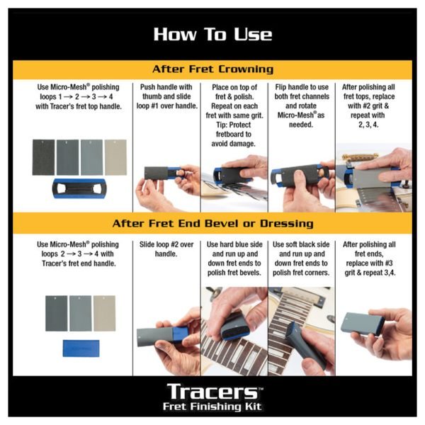 Music Nomad MN860 6-piece Tracers Fret Finishing Kit