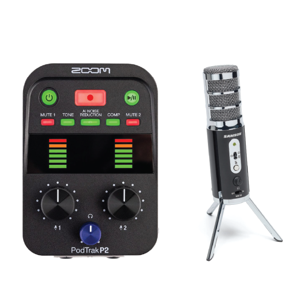Portable Podcast Package (Zoom P2 + Samson Satellite)