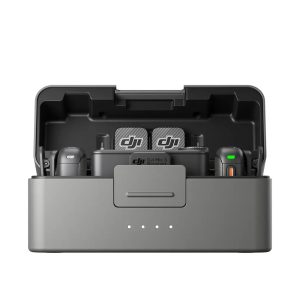 "DJI Mic 3 Dual Wireless Transmission System with two compact wireless microphones and a receiver for high-quality audio recordin