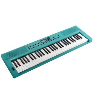 Roland GO:KEYS 3 portable music creation keyboard in turquoise, featuring 61 keys, intuitive control panel, and built-in speakers