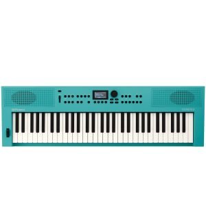 Roland GO:KEYS 3 portable music creation keyboard in turquoise, featuring 61 keys, intuitive control panel, and built-in speakers