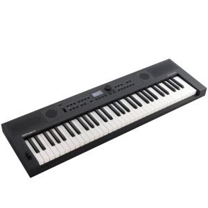 Roland GO:KEYS 5 digital keyboard in graphite finish, 61 keys with control panel, built-in speakers, and modern portable design