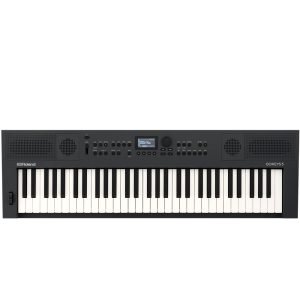 Roland GO:KEYS 5 digital keyboard in graphite finish, 61 keys with control panel, built-in speakers, and modern portable design