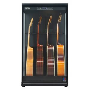 KEMILE-C02G PLUS multi-guitar humidity maintenance cabinet with humidification and dehumidification system for acoustic, electric, and bass guitars