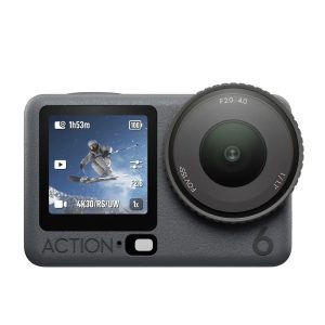 4K Waterproof Action Camera with 1/1.1" Sensor, f/2.0-f/4.0 Variable Aperture, OsmoAudio Connection, and 50GB Storage