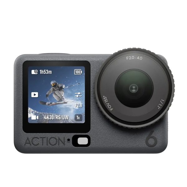 4K Waterproof Action Camera with 1/1.1" Sensor, f/2.0-f/4.0 Variable Aperture, OsmoAudio Connection, and 50GB Storage